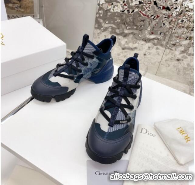 Duplicate Dior D-Connect Sneaker in Zodiac Printed Technical Fabric DS11 Blue 2021