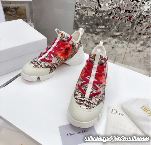 Best Price Dior D-Connect Sneaker in Zodiac Printed Technical Fabric DS12 Red 2021