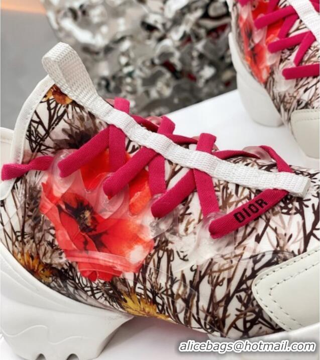 Best Price Dior D-Connect Sneaker in Zodiac Printed Technical Fabric DS12 Red 2021