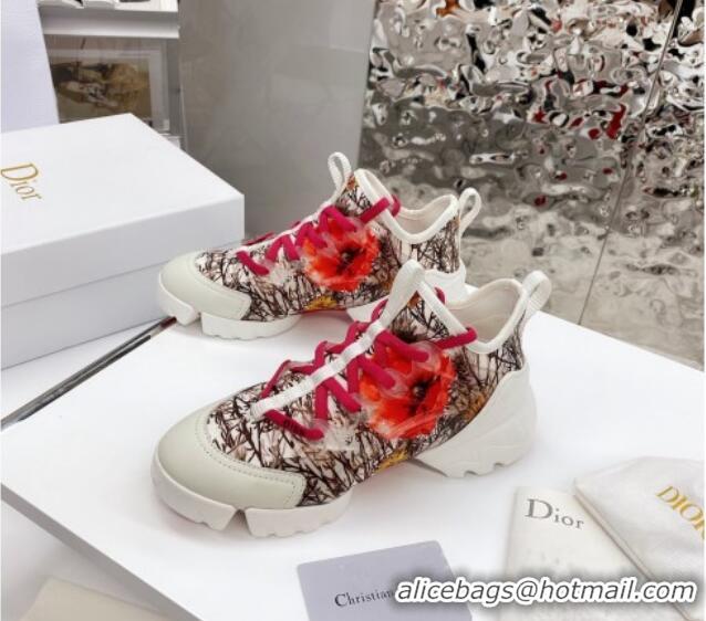 Best Price Dior D-Connect Sneaker in Zodiac Printed Technical Fabric DS12 Red 2021