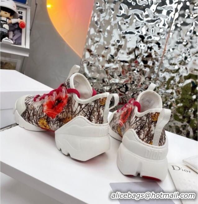 Best Price Dior D-Connect Sneaker in Zodiac Printed Technical Fabric DS12 Red 2021