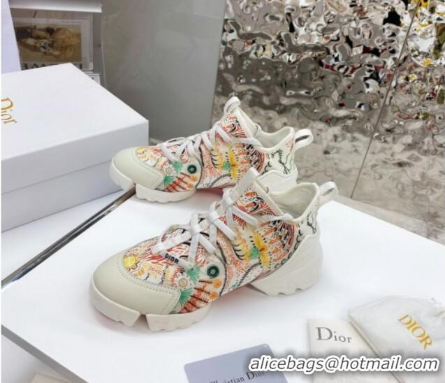 Stylish Dior D-Connect Sneaker in Zodiac Printed Technical Fabric DS13