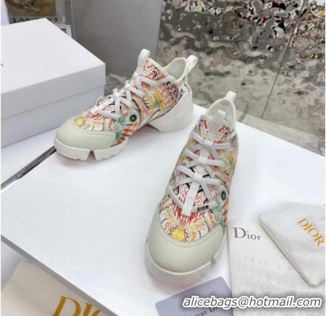 Stylish Dior D-Connect Sneaker in Zodiac Printed Technical Fabric DS13