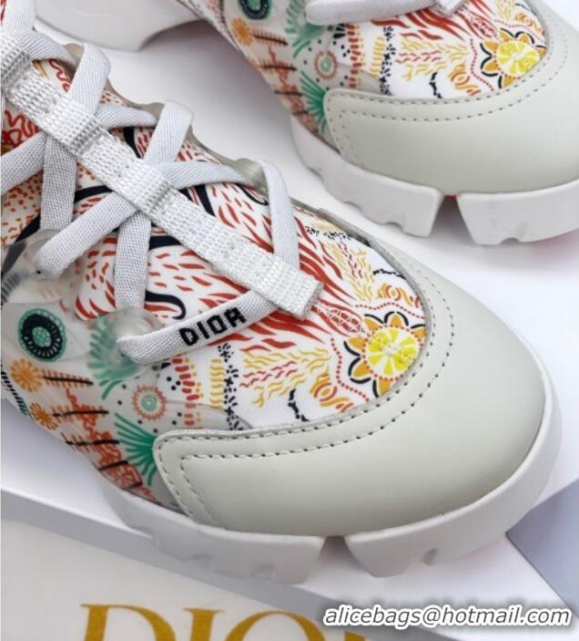 Stylish Dior D-Connect Sneaker in Zodiac Printed Technical Fabric DS13