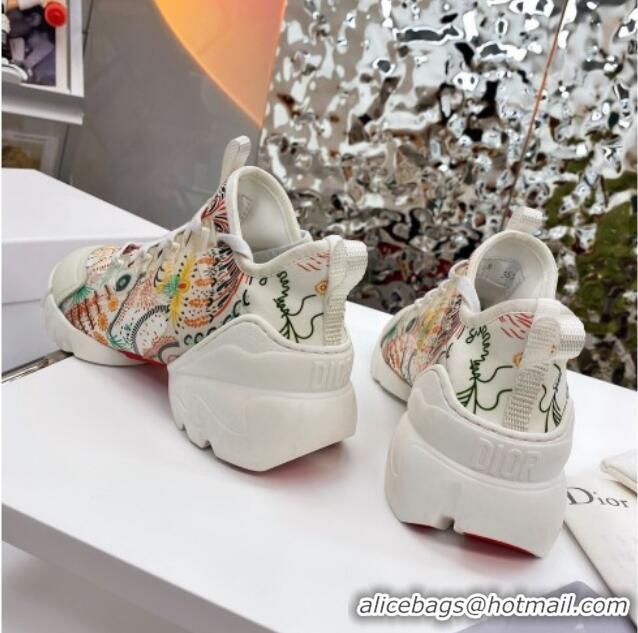 Stylish Dior D-Connect Sneaker in Zodiac Printed Technical Fabric DS13