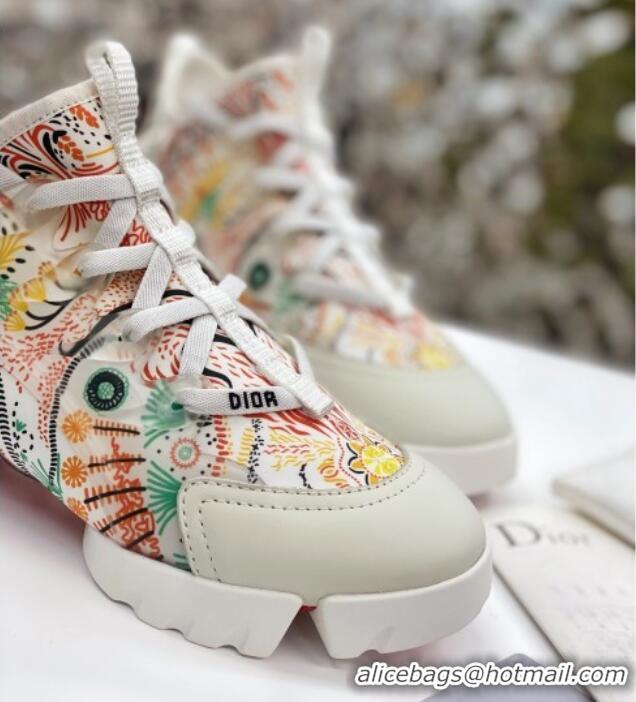 Stylish Dior D-Connect Sneaker in Zodiac Printed Technical Fabric DS13