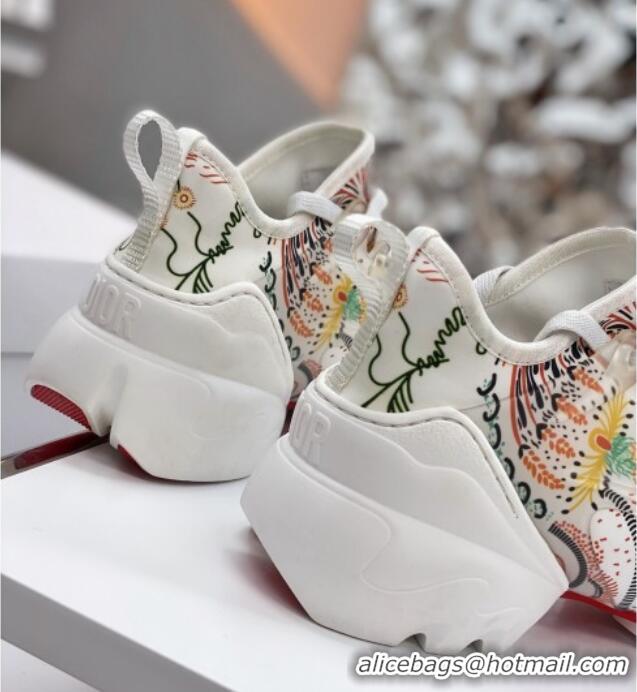 Stylish Dior D-Connect Sneaker in Zodiac Printed Technical Fabric DS13