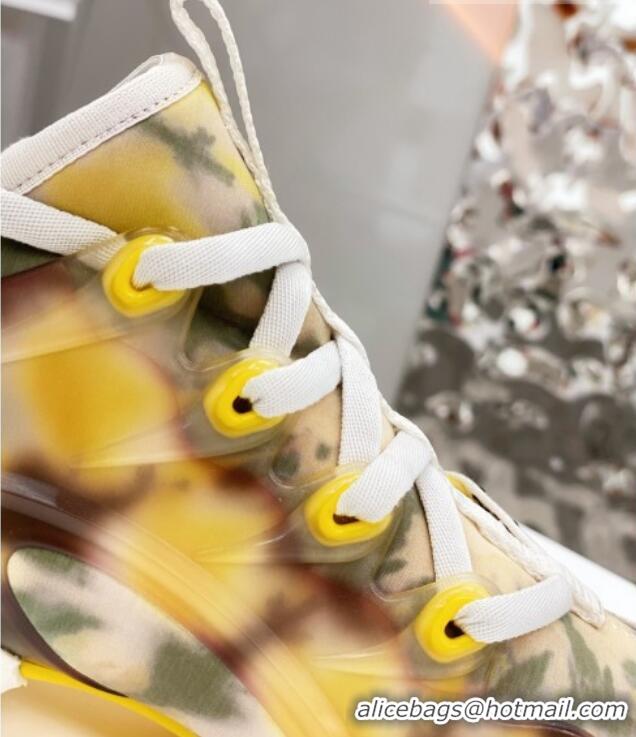 Discount Dior D-Connect Sneaker in Zodiac Printed Technical Fabric DS15 Yellow 2021