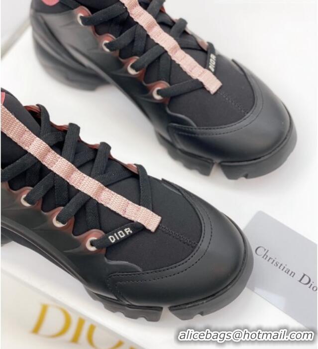 Sumptuous Dior D-Connect Sneaker in Zodiac Printed Technical Fabric DS19 Black/Pink