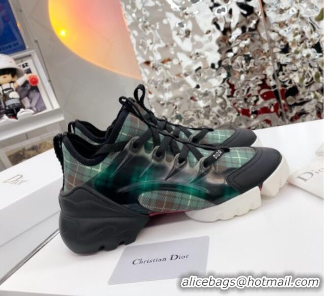 Top Quality Dior D-Connect Sneaker in Plaid Technical Fabric DS21 Green 2021