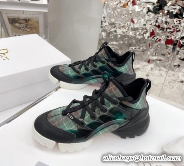 Top Quality Dior D-Connect Sneaker in Plaid Technical Fabric DS21 Green 2021