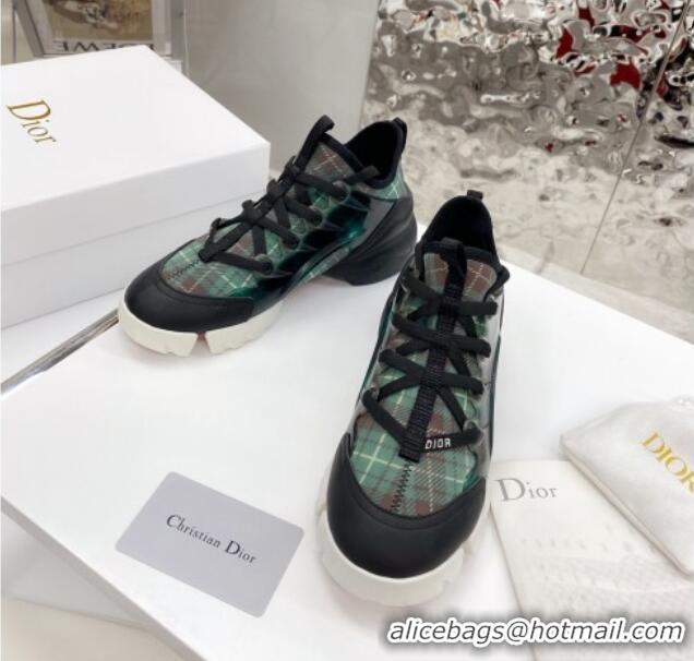 Top Quality Dior D-Connect Sneaker in Plaid Technical Fabric DS21 Green 2021