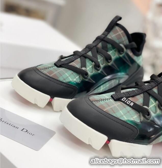 Top Quality Dior D-Connect Sneaker in Plaid Technical Fabric DS21 Green 2021