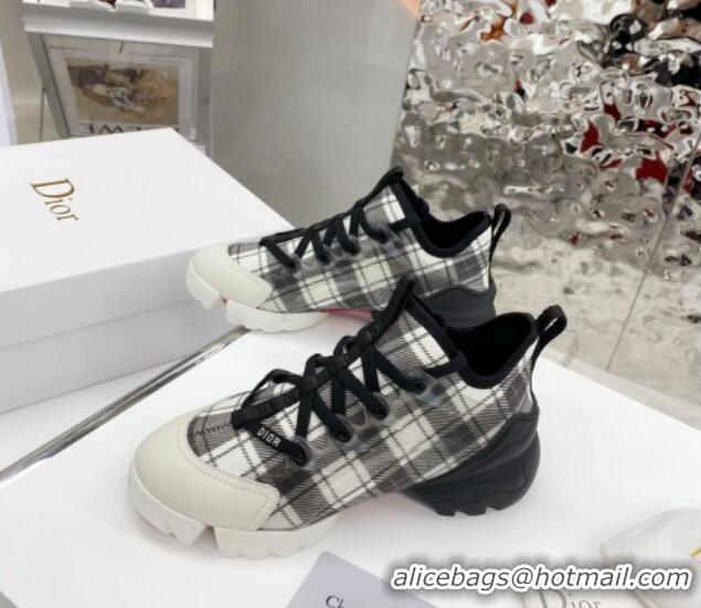 Super Quality Dior D-Connect Sneaker in Plaid Technical Fabric DS22 Black/White 2021