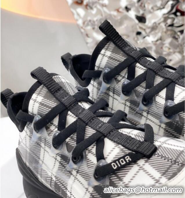 Super Quality Dior D-Connect Sneaker in Plaid Technical Fabric DS22 Black/White 2021