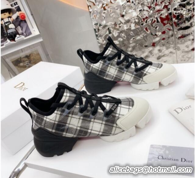 Super Quality Dior D-Connect Sneaker in Plaid Technical Fabric DS22 Black/White 2021