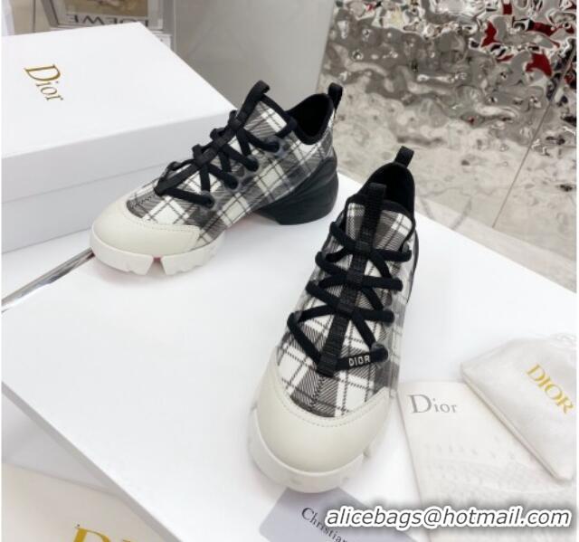 Super Quality Dior D-Connect Sneaker in Plaid Technical Fabric DS22 Black/White 2021