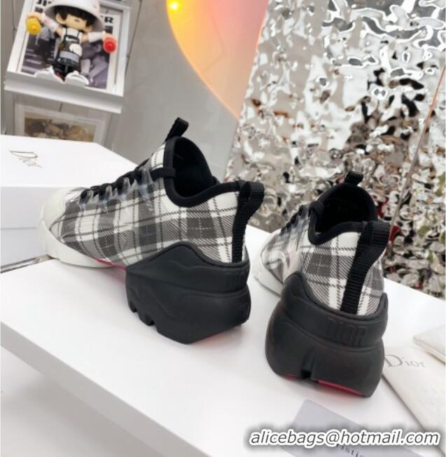 Super Quality Dior D-Connect Sneaker in Plaid Technical Fabric DS22 Black/White 2021