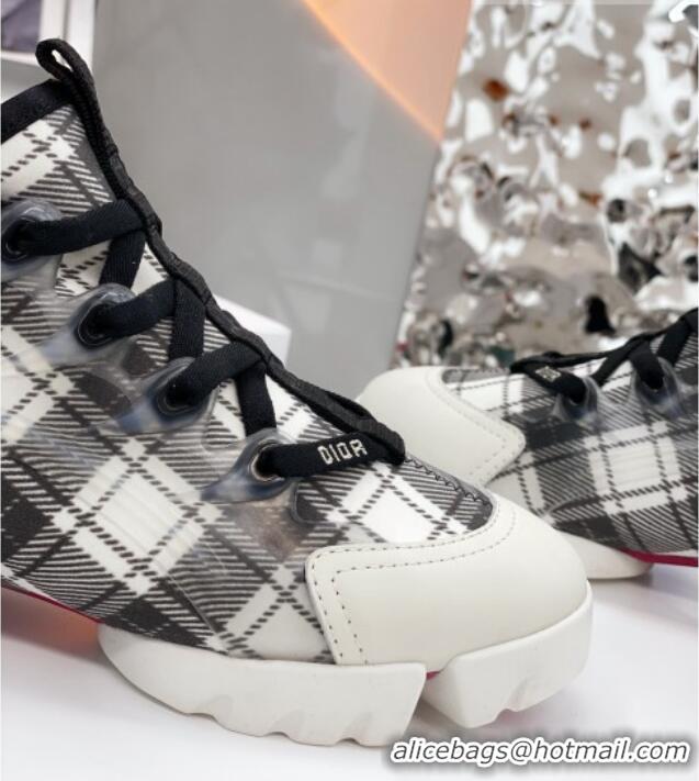 Super Quality Dior D-Connect Sneaker in Plaid Technical Fabric DS22 Black/White 2021