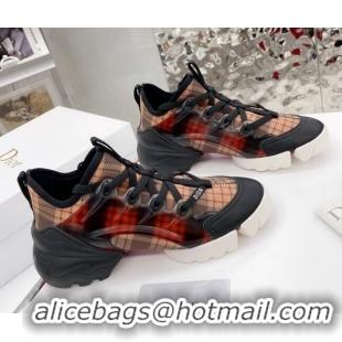 Best Quality Dior D-Connect Sneaker in Plaid Technical Fabric DS23 Black/Red 2021