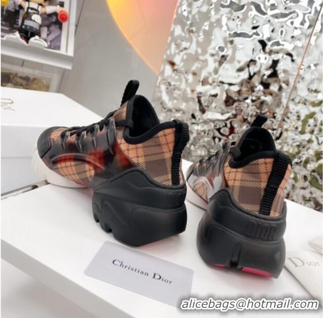 Best Quality Dior D-Connect Sneaker in Plaid Technical Fabric DS23 Black/Red 2021