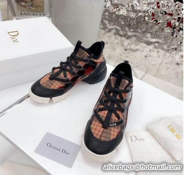 Best Quality Dior D-Connect Sneaker in Plaid Technical Fabric DS23 Black/Red 2021