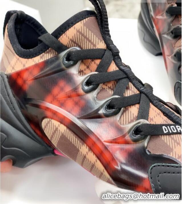 Best Quality Dior D-Connect Sneaker in Plaid Technical Fabric DS23 Black/Red 2021