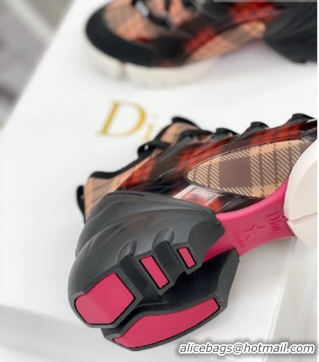 Best Quality Dior D-Connect Sneaker in Plaid Technical Fabric DS23 Black/Red 2021