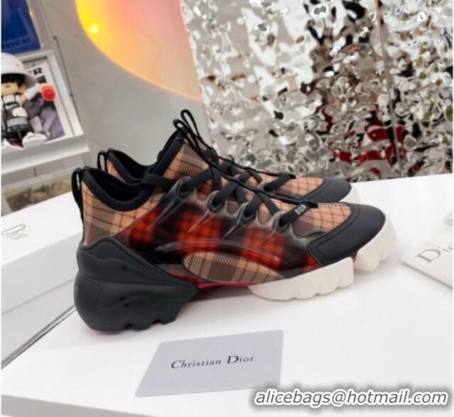 Best Quality Dior D-Connect Sneaker in Plaid Technical Fabric DS23 Black/Red 2021