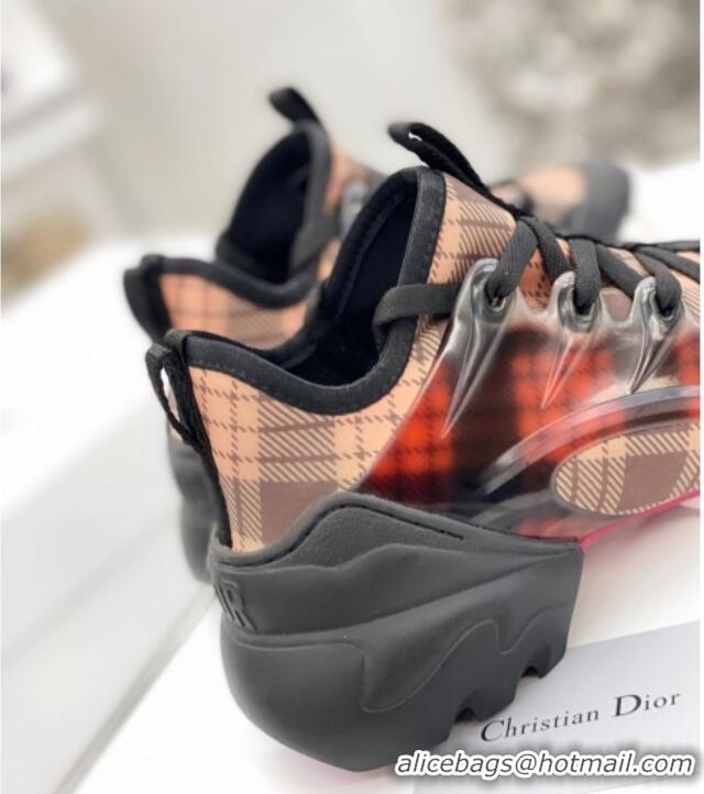 Best Quality Dior D-Connect Sneaker in Plaid Technical Fabric DS23 Black/Red 2021