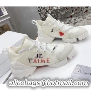 Grade Dior D-Connect Sneaker in Love TAIME Technical Fabric DS24 White 2021