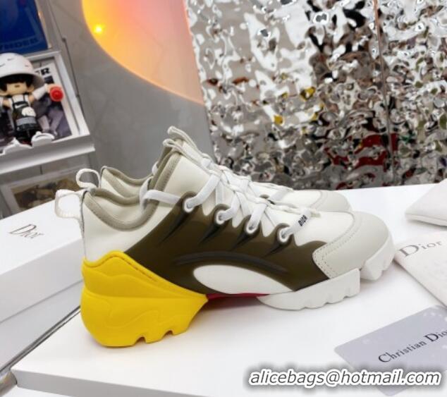 Good Quality Dior D-Connect Sneaker in Technical Fabric DS31 Yellow/White