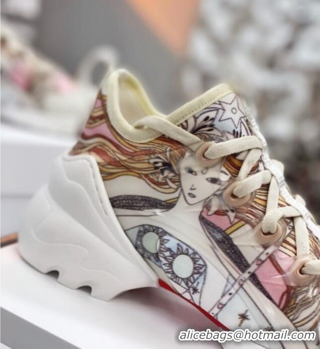 Discount Dior D-Connect Sneaker in Printed Technical Fabric DS37 Pink 2021