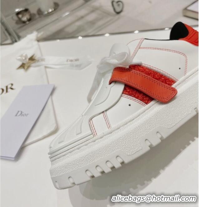 Good Product Dior DIOR-ID Sneakers in White Calfskin and Pink Terry Cotton 082017