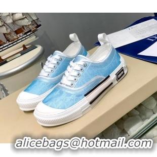 Good Quality Dior B23 Low-top Sneakers in Light Blue Oblique Canvas H06003