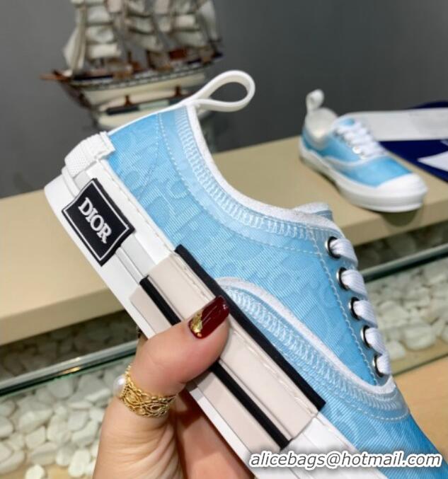 Good Quality Dior B23 Low-top Sneakers in Light Blue Oblique Canvas H06003