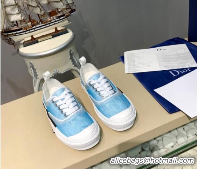 Good Quality Dior B23 Low-top Sneakers in Light Blue Oblique Canvas H06003