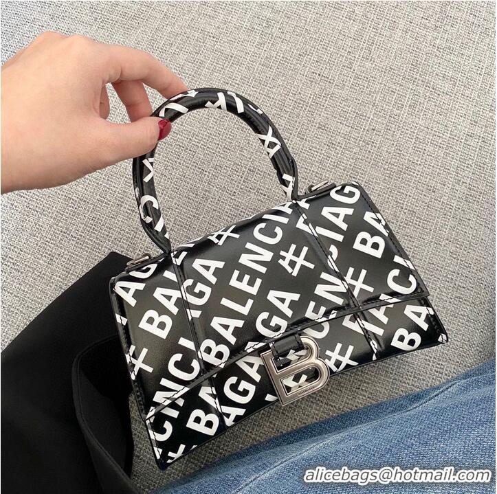 Buy Discount Balenciaga Hourglass XS Top Handle Bag 28332S Black & White