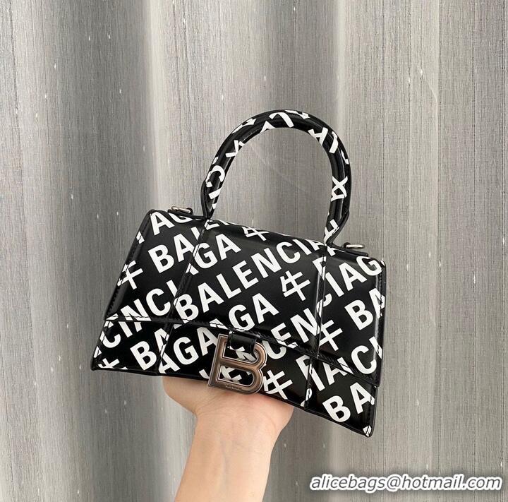 Buy Discount Balenciaga Hourglass XS Top Handle Bag 28332S Black & White