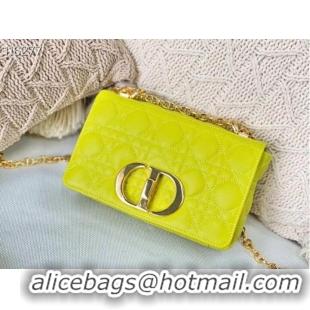 Top Quality Dior SMALL DIOR CARO BAG Soft Cannage Calfskin M9241 Lemon