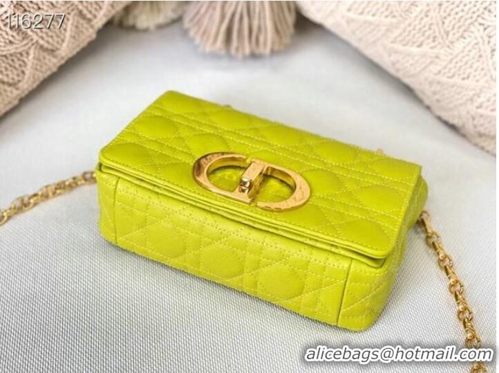 Top Quality Dior SMALL DIOR CARO BAG Soft Cannage Calfskin M9241 Lemon