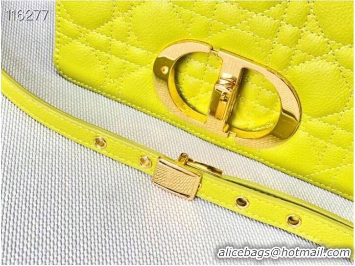 Top Quality Dior SMALL DIOR CARO BAG Soft Cannage Calfskin M9241 Lemon