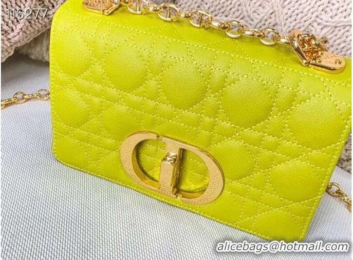 Top Quality Dior SMALL DIOR CARO BAG Soft Cannage Calfskin M9241 Lemon