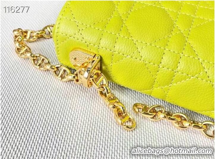 Top Quality Dior SMALL DIOR CARO BAG Soft Cannage Calfskin M9241 Lemon