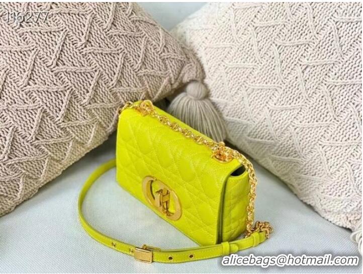 Top Quality Dior SMALL DIOR CARO BAG Soft Cannage Calfskin M9241 Lemon