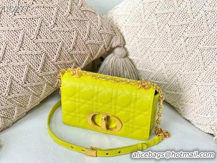 Top Quality Dior SMALL DIOR CARO BAG Soft Cannage Calfskin M9241 Lemon