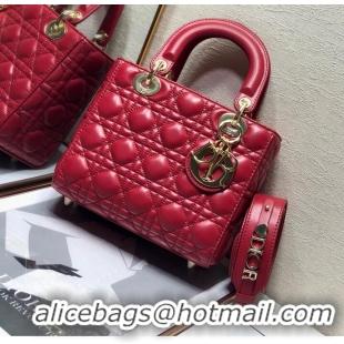 Spot Bulk LADY DIOR MY ABCDIOR BAG Cannage Lambskin M0538O Red