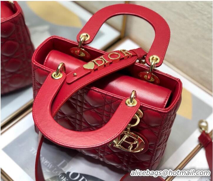 Spot Bulk LADY DIOR MY ABCDIOR BAG Cannage Lambskin M0538O Red