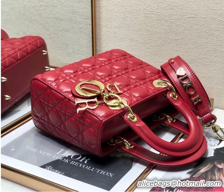 Spot Bulk LADY DIOR MY ABCDIOR BAG Cannage Lambskin M0538O Red