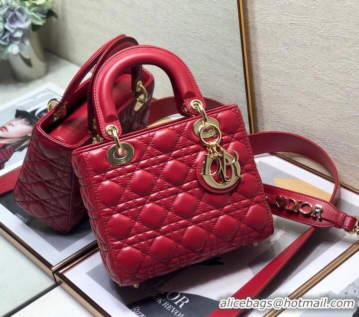 Spot Bulk LADY DIOR MY ABCDIOR BAG Cannage Lambskin M0538O Red